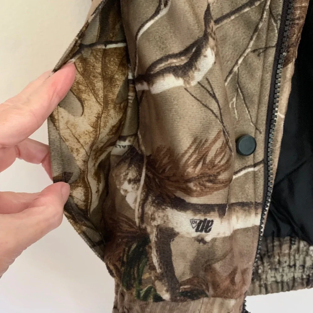Field &‎ Stream Boys Medium Camo Jacket Hooded Realtree Quilted Hunting